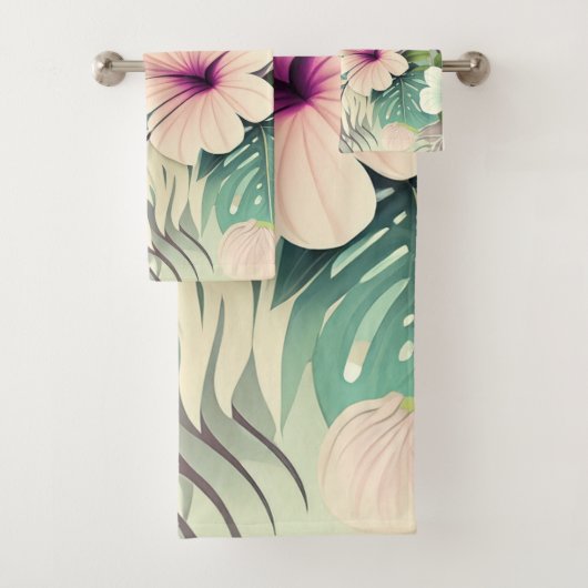 ヴィンテージの花と葉 バスタオルセット (インサイチュ)