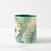 ヴィンテージの花と葉 マグカップ (中央)