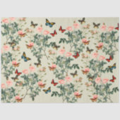 ヴィンテージの花と蝶の切り離しピューターVs2 薄葉紙 (正面)