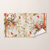 ヴィンテージの花と蝶バスタオオルセット バスタオルセット (ハンドタオル)