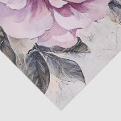 ヴィンテージの花と蝶ピンクと紫のダページ 薄葉紙 (詳細)