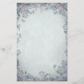 ヴィンテージの花と蝶結婚の 便箋 (正面)