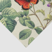 ヴィンテージの花と蝶、デクページ、ピューター 薄葉紙 (詳細)