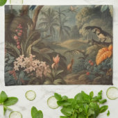 ヴィンテージの花と観光の植物界 キッチンタオル (折り畳み)