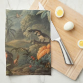 ヴィンテージの花と観光の植物界 キッチンタオル (四つ折り)