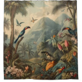 ヴィンテージの花と観光の植物界 シャワーカーテン (正面)