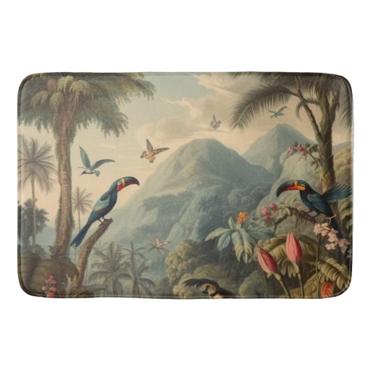 ヴィンテージの花と観光の植物界 バスマット (正面)