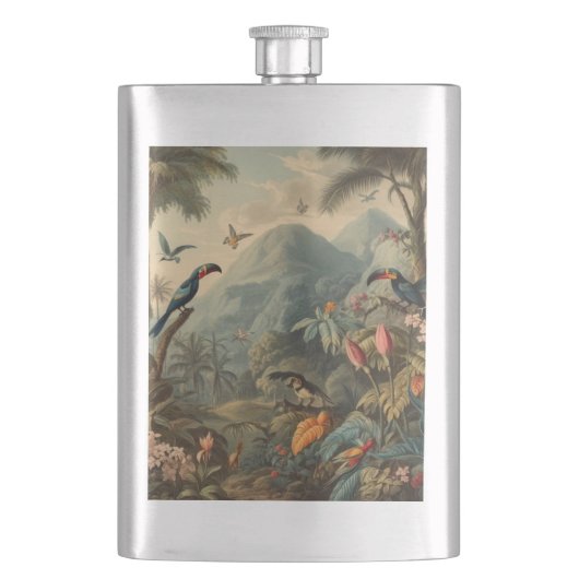 ヴィンテージの花と観光の植物界 フラスク (正面)