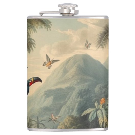 ヴィンテージの花と観光の植物界 フラスク (正面)