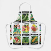 ヴィンテージの花と野菜の種パケット エプロン (正面)