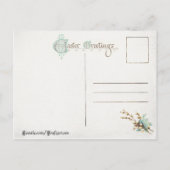 ヴィンテージの花と音楽の復活祭 シーズンポストカード (裏面)