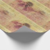 ヴィンテージの花と音符のギフトラップ ラッピングペーパー (角)