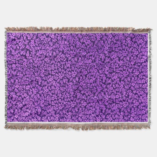 ヴィンテージの花のすみれ色の紫色の紫色のアフガニスタン人 スローブランケット (正面)