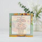 ヴィンテージの花のひまわり ウェディング 招待状 (スタンド正面)