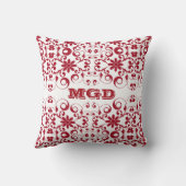 ヴィンテージの花のぼろぼろおよびシックなパターンモノグラム クッション (裏面)