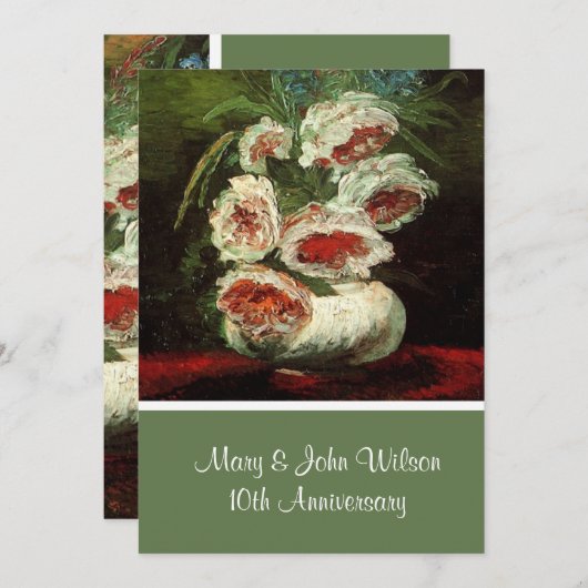 ヴィンテージの花のアニバーサリーセレブレーション、ファンゴッホ 招待状 (正面/裏面)