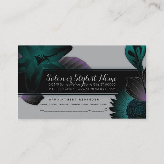 ヴィンテージの花のアポイントメントのアラーム 予約カード (正面)