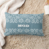 ヴィンテージの花のアールヌーボーの青緑パターン ランバークッション (ブランケット)