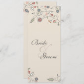 ヴィンテージの花のエッジングのスケジュール 招待状 (正面/裏面)