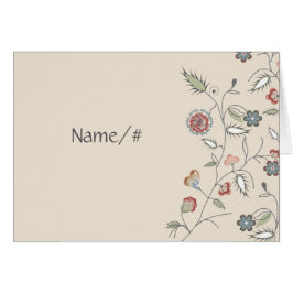 ヴィンテージの花のエッジングのテーブルカード