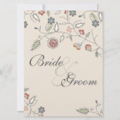 ヴィンテージの花のエッジングの座席の図表 招待状 (正面)