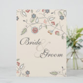 ヴィンテージの花のエッジングの座席の図表 招待状 (スタンド正面)