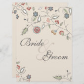 ヴィンテージの花のエッジングの座席の図表 招待状 (正面/裏面)