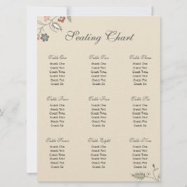 ヴィンテージの花のエッジングの座席の図表 招待状