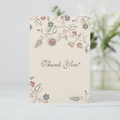 ヴィンテージの花のエッジングは感謝していしています サンキューカード (スタンド正面)