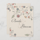 ヴィンテージの花のエッジング 招待状 (正面/裏面)