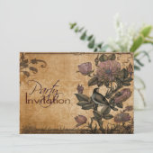 ヴィンテージの花のエレガントなパーティー極楽鳥 招待状 (スタンド正面)