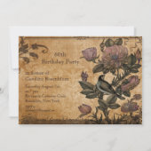 ヴィンテージの花のエレガントなパーティー極楽鳥 招待状 (裏面)