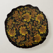 ヴィンテージの花のエレガントな枕 ラウンドクッション (裏面)