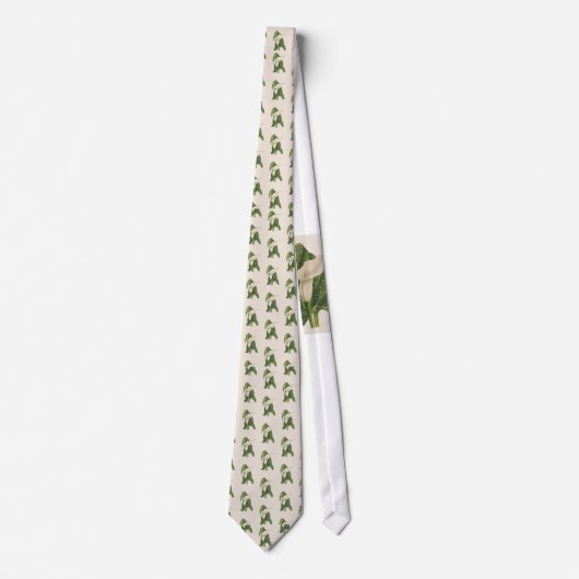 ヴィンテージの花のオランダカイウユリの緑はクローズアップを残します ネクタイ (正面)