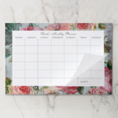 ヴィンテージの花のカスタムなデスクパッドの月例カレンダー ペーパーパッド (折り畳み)