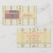 ヴィンテージの花のカメラの写真撮影の名刺 名刺 (正面/裏面)