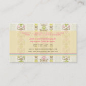 ヴィンテージの花のカメラの写真撮影の名刺 名刺 (裏面)