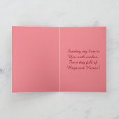 ヴィンテージの花のキューピッド シーズンカード (内部)