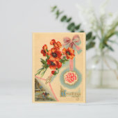 ヴィンテージの花のクリスマスの郵便はがき シーズンポストカード (スタンド正面)