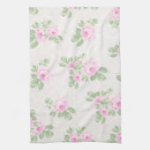 ヴィンテージの花のシックなピンクのバラ キッチンタオル (縦)