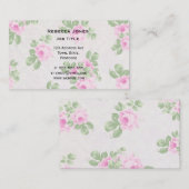 ヴィンテージの花のシックなピンクのバラ 名刺 (正面/裏面)