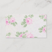 ヴィンテージの花のシックなピンクのバラ 名刺 (裏面)