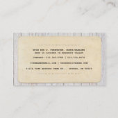 ヴィンテージの花のシックな名刺 名刺 (裏面)