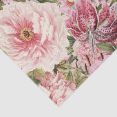 ヴィンテージの花のシャクヤク + ユリパターンイラストレーション 薄葉紙 (詳細)