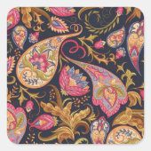 ヴィンテージの花のシームレスなペイズリー柄。 スクエアシール (正面)