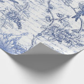 ヴィンテージの花のスクリプフランスのト ラッピングペーパー (角)