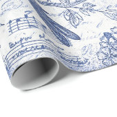 ヴィンテージの花のスクリプフランスのト ラッピングペーパー (ロールコーナー)