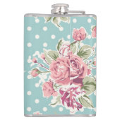 ヴィンテージの花のデザイン フラスク (裏面)