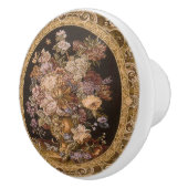 ヴィンテージの花のドア・ノブ セラミックノブ (右)