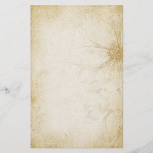 ヴィンテージの花のノート紙 便箋 (正面)